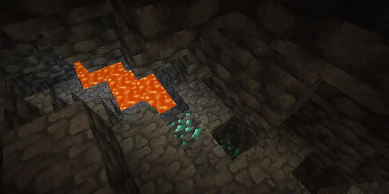 minecraft'ta elmas için mağara arayın