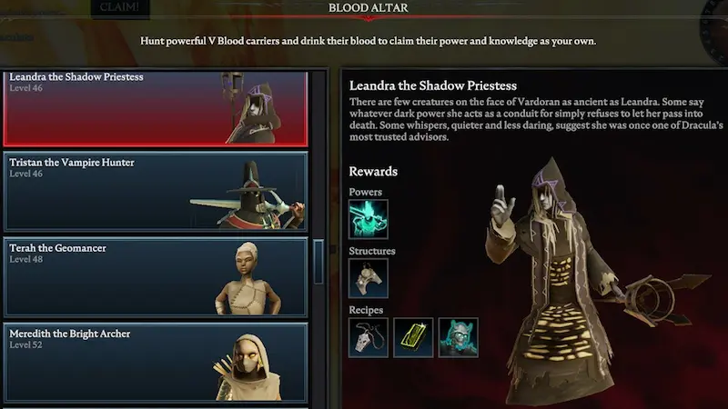 Leandra the Shadow Priestess (level 46)