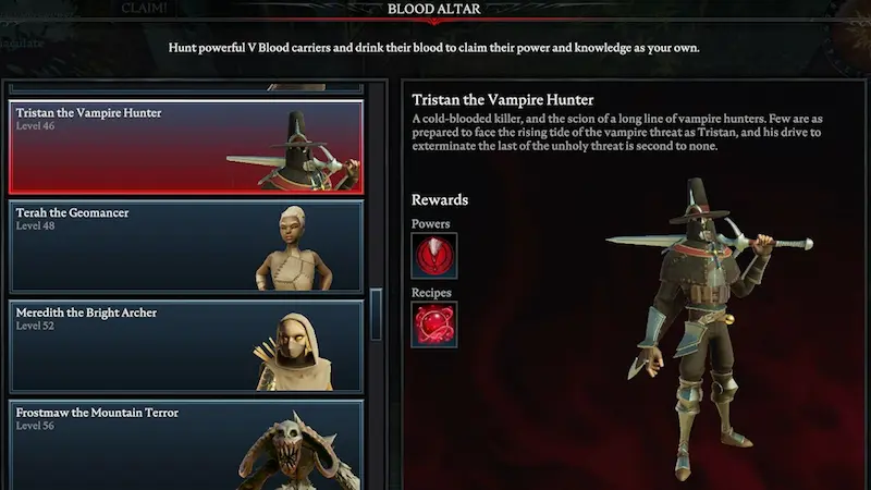Tristan the Vampire Hunter (level 46)